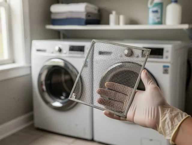 Tallmadge Dryer Vent Cleaning specialist performing detailed lint trap cleaning service in Tallmadge