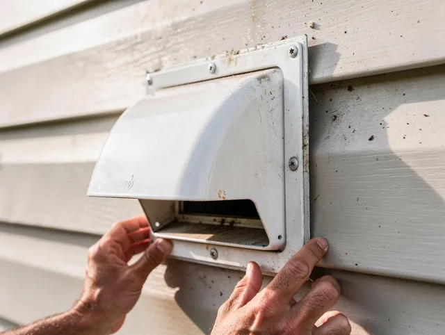 Tallmadge Dryer Vent Cleaning technician delivering thorough residential dryer vent cleaning service in Tallmadge
